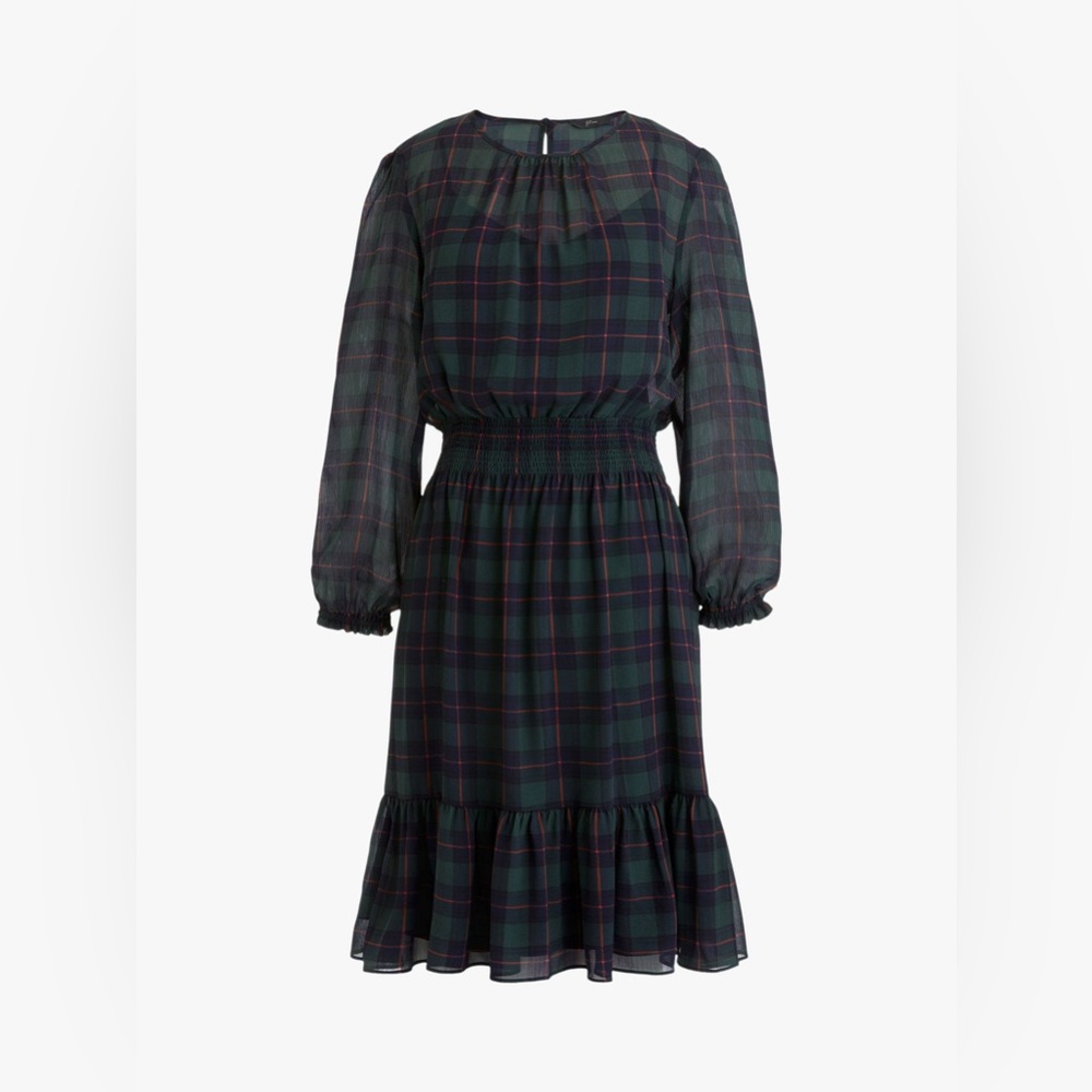 J Crew red and green plaid holiday dress